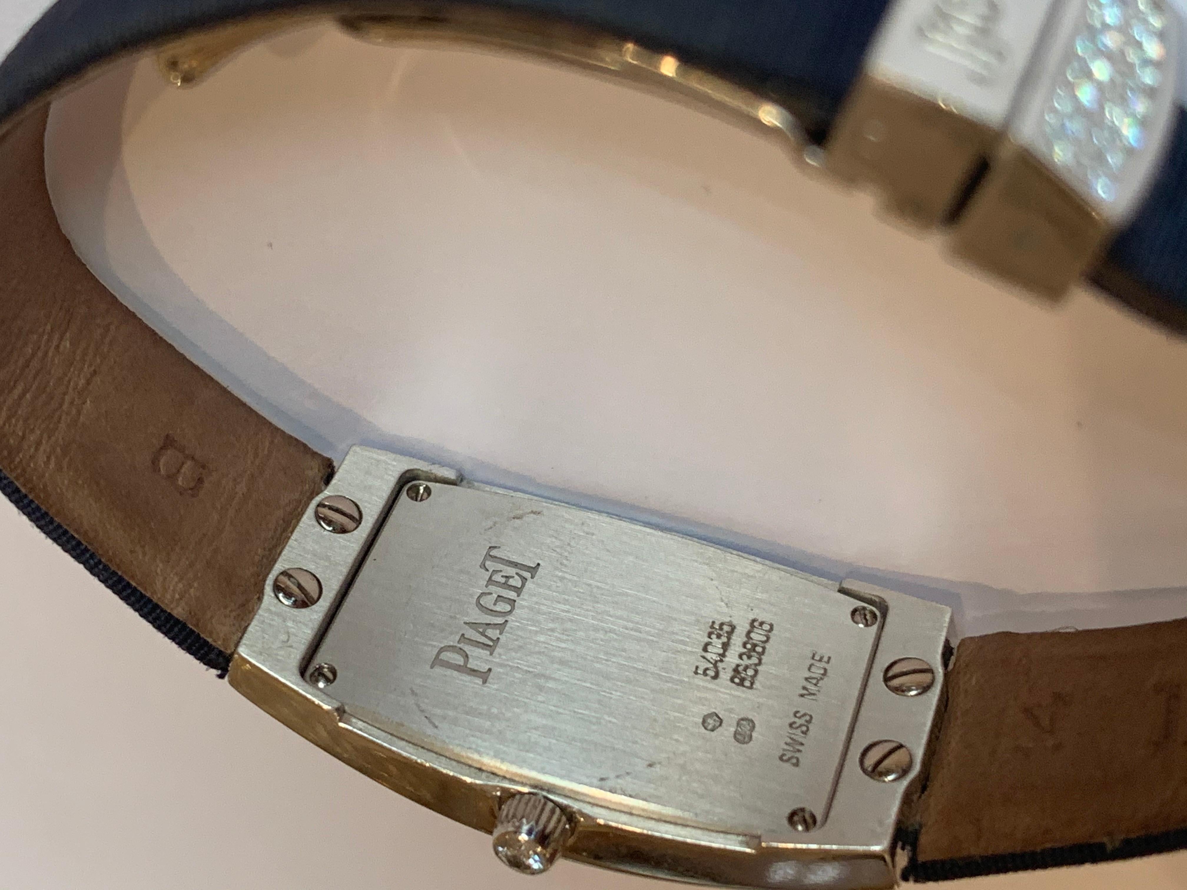 Contemporary Piaget Limelight Tonneau 18 Karat Gold Paved Diamond Dial Ladies Wristwatch