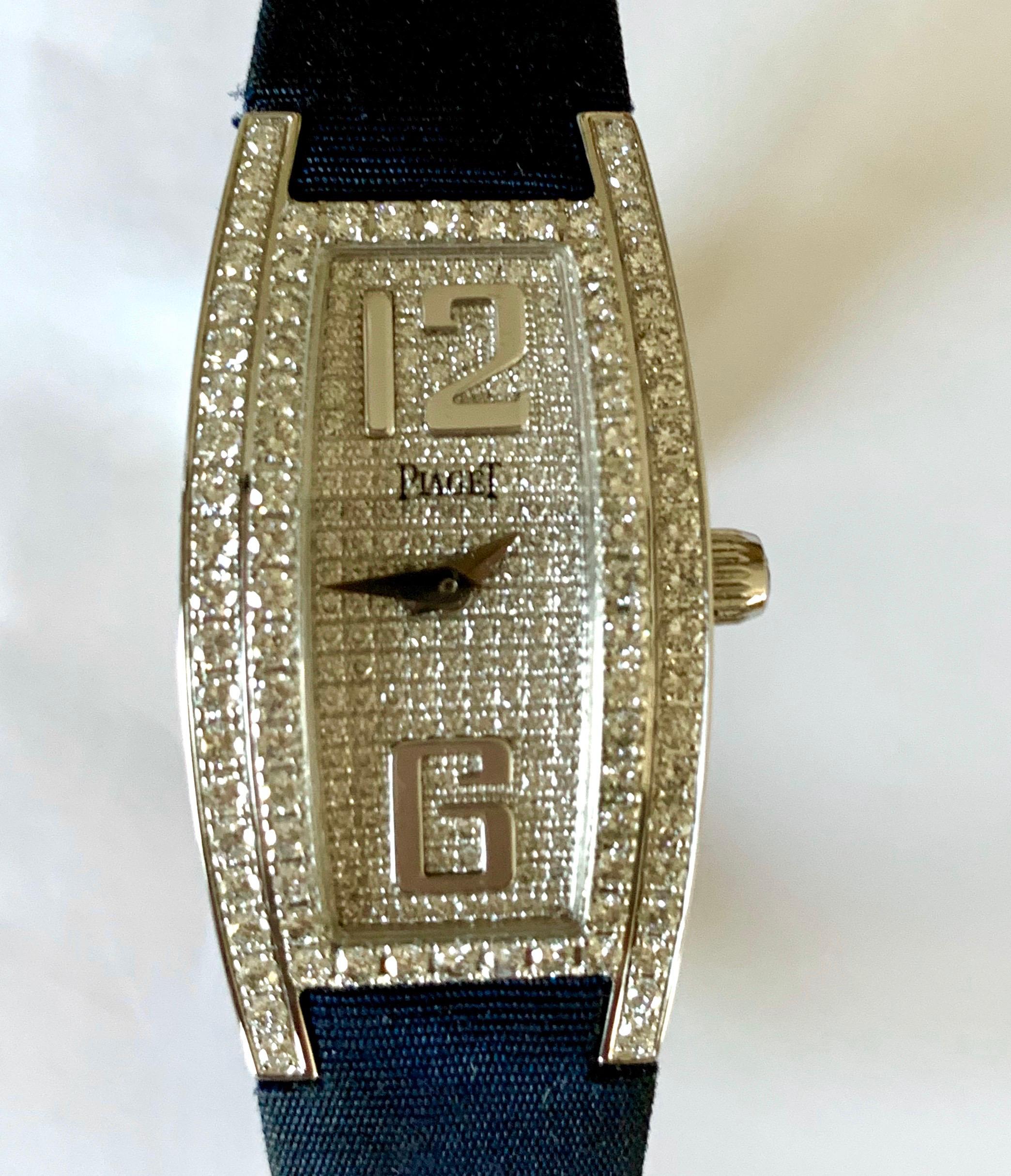 Piaget Limelight Tonneau 18 Karat Gold Paved Diamond Dial Ladies Wristwatch 1
