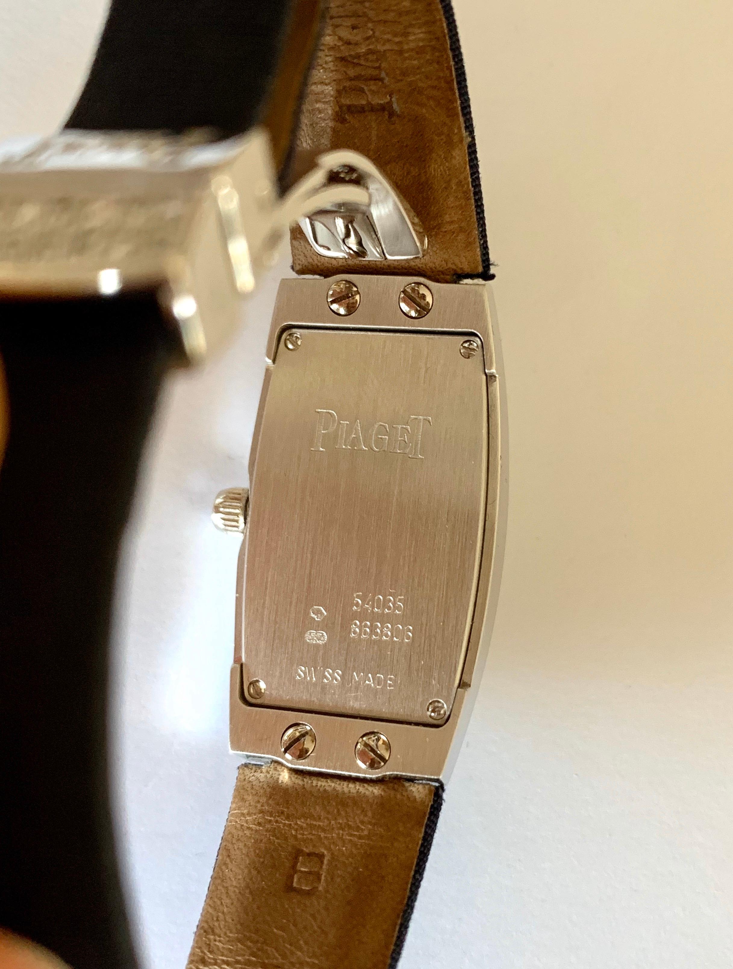 Piaget Limelight Tonneau 18 Karat Gold Paved Diamond Dial Ladies Wristwatch 3