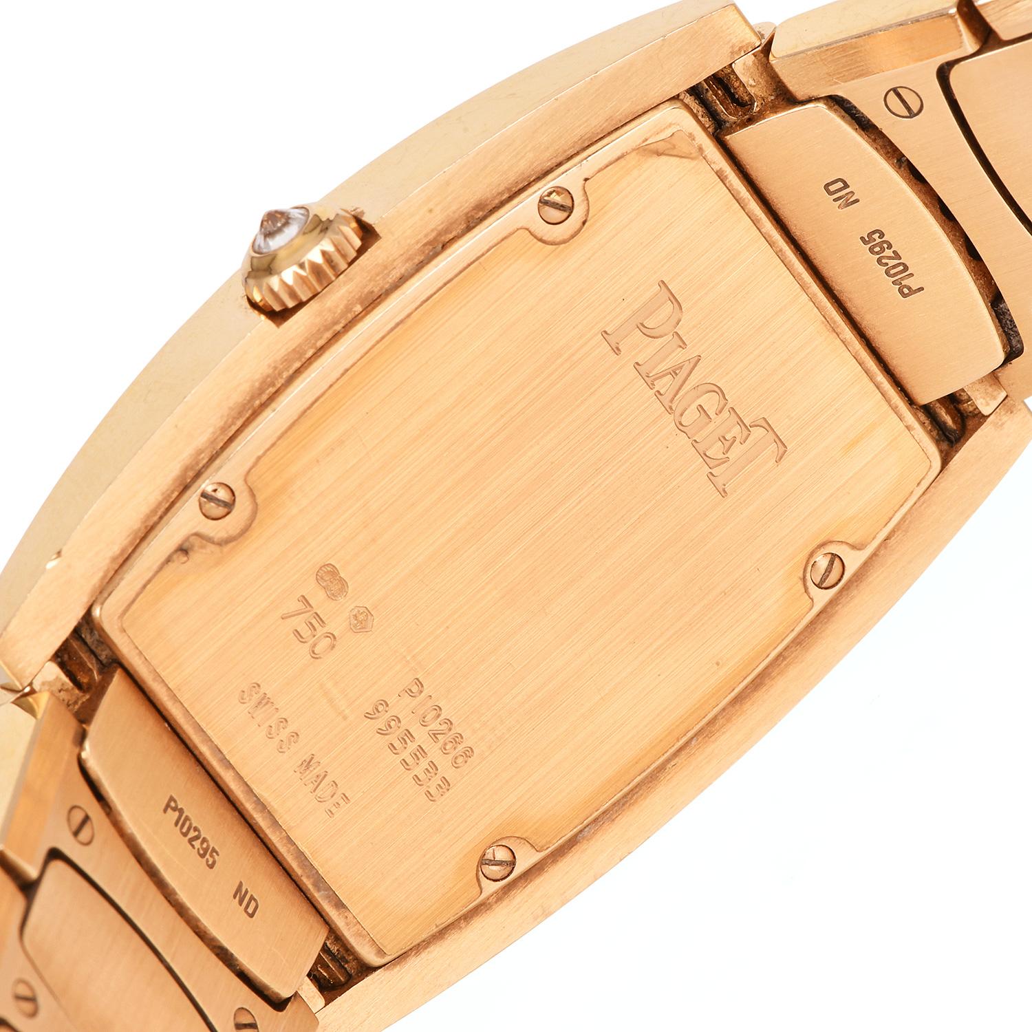 Modern Piaget Limelight Tonneau Diamond Bracelet Gold Watch 