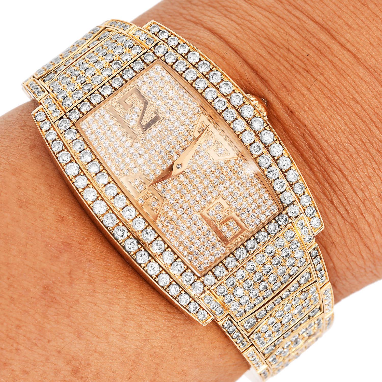 Piaget Limelight Tonneau Diamond Bracelet Gold Watch  1