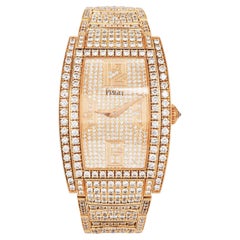 Piaget Limelight Tonneau Diamond Bracelet Gold Watch