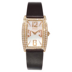 Piaget Limelight Tonneau Gala Rose 3.5CT 18K Gold Diamonds Mother of Pearl Dial