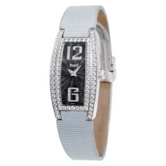 Piaget "Limelight Tonneau" in 18k White Gold with Original Two Row Diamond Bezel