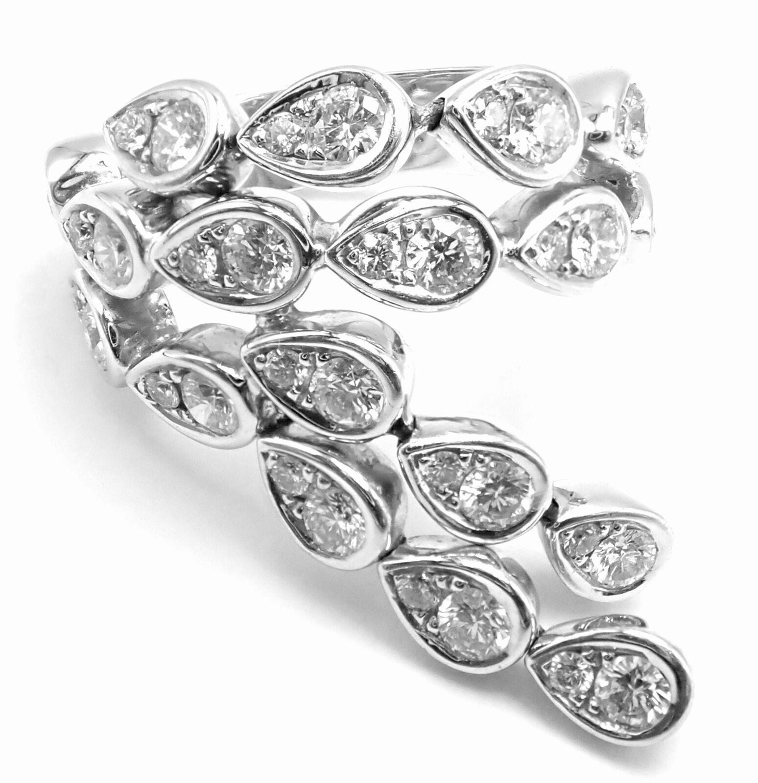 Women's or Men's Piaget Magic Reflection Diamond Flexible White Gold Ring For Sale