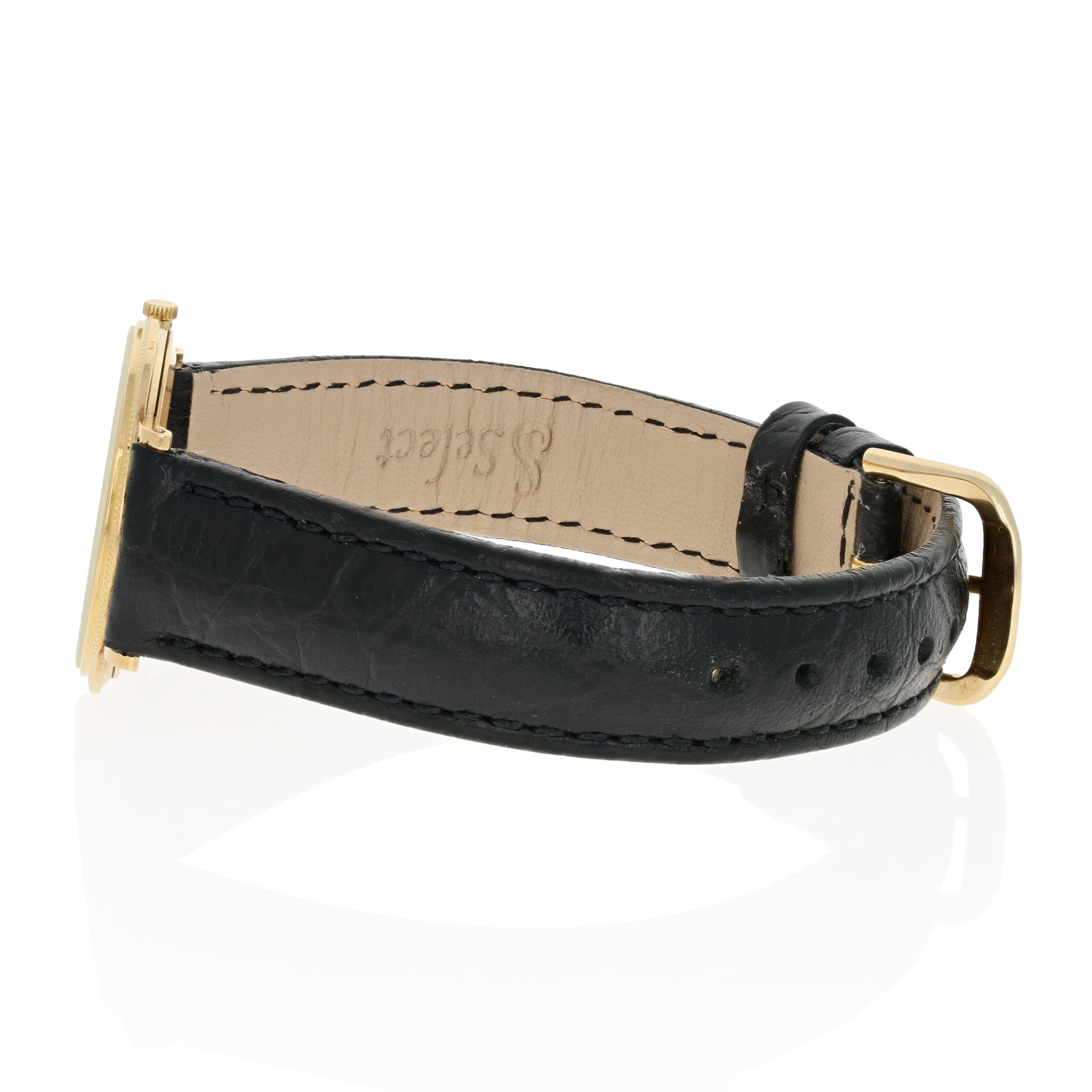 Piaget Men's Vintage Watch 18K Gold Leather Band Mechanical Movement 2Yr Wnty 2
