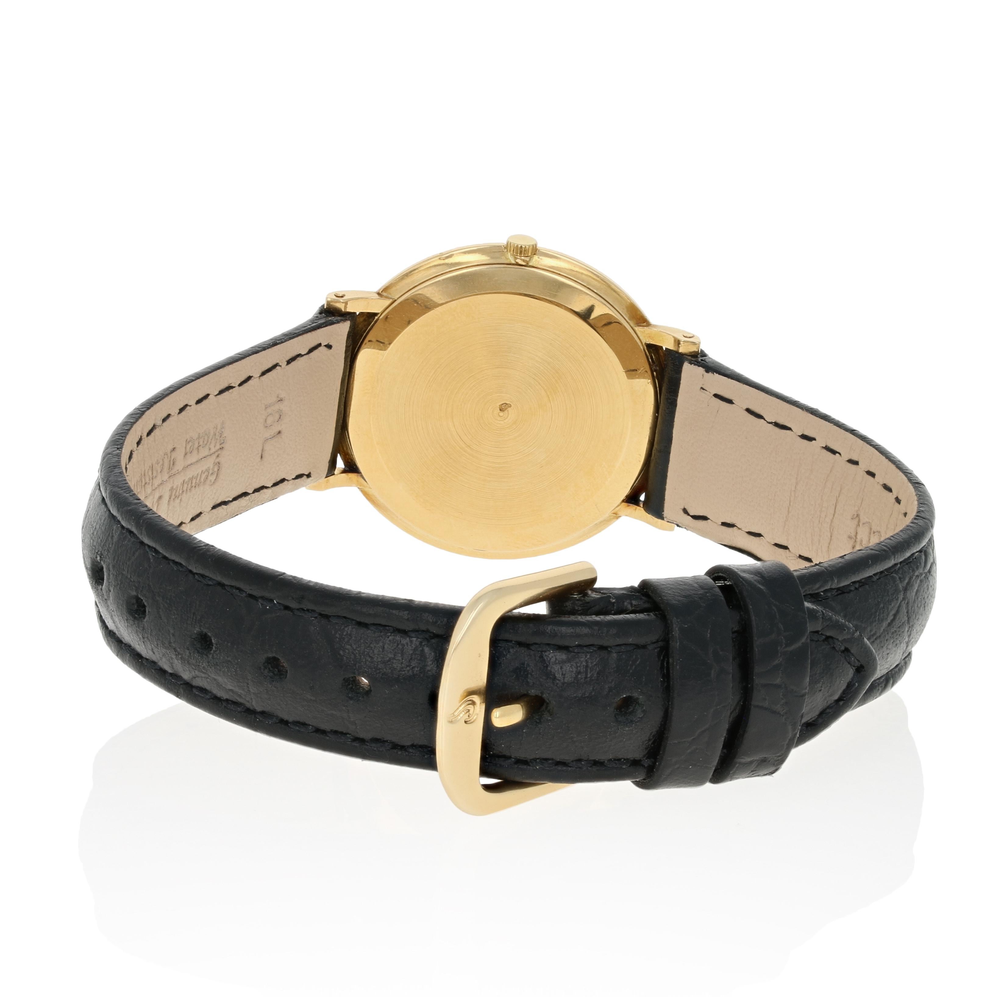 Piaget Men's Vintage Watch 18K Gold Leather Band Mechanical Movement 2Yr Wnty 3