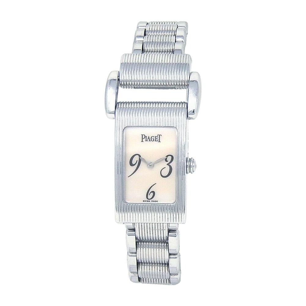 Piaget Miss Protocole 18 Karat White Gold Swiss Quartz Ladies Watch 5321 For Sale