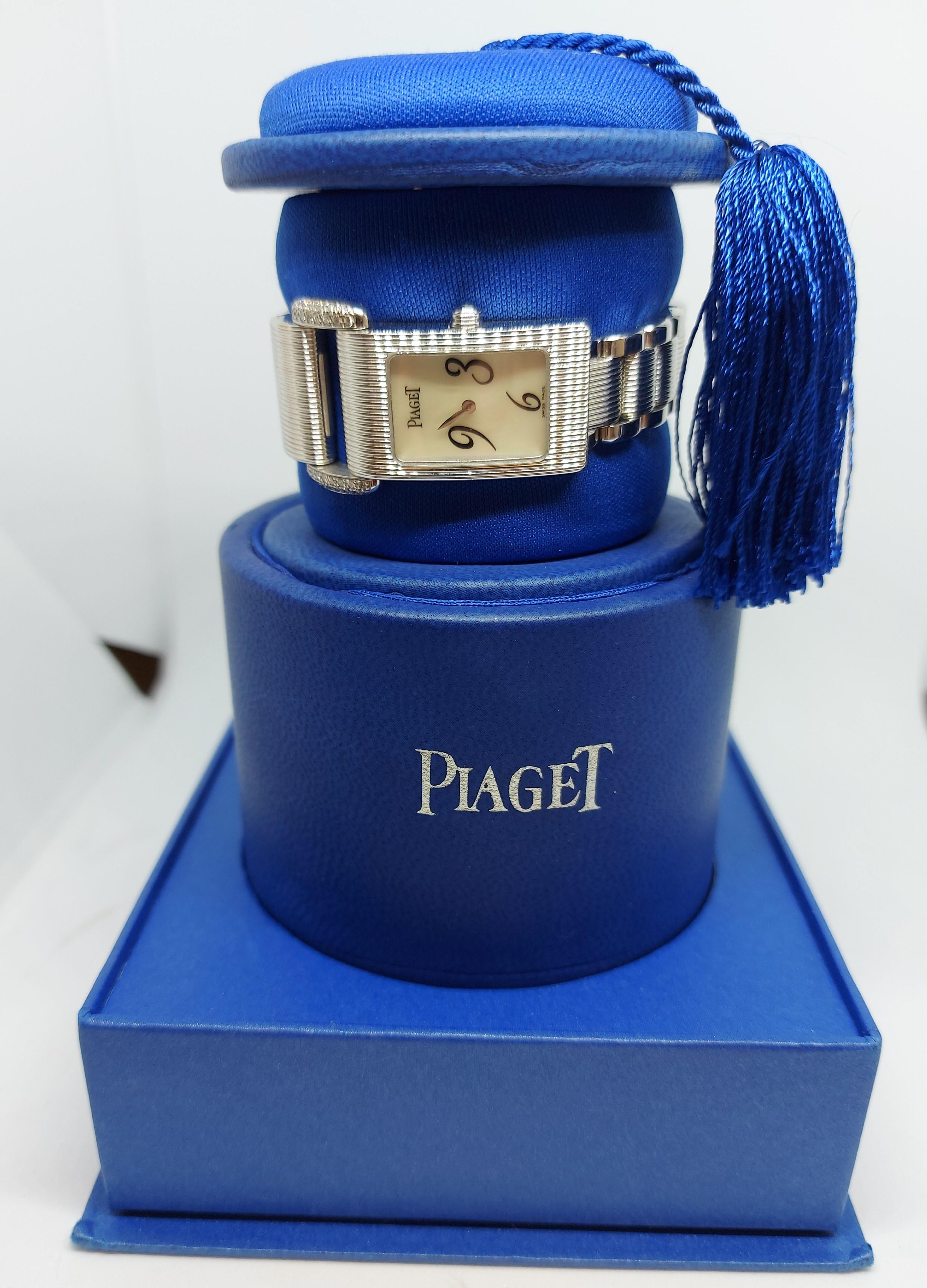 Piaget Montre Miss Protocole à quartz pour femme, diamants avec boîte et papiers Piaget en vente 8