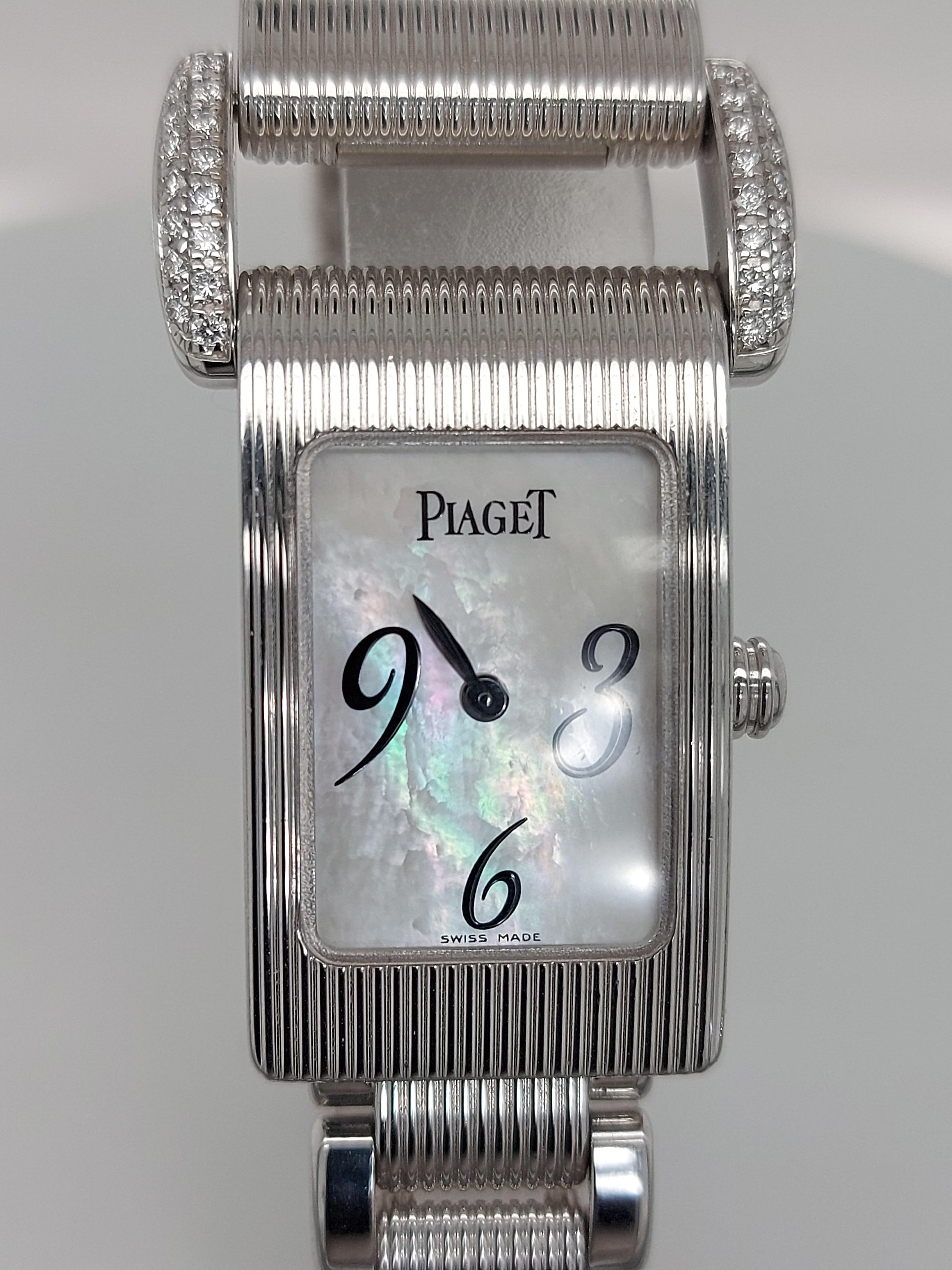 Piaget Montre Miss Protocole à quartz pour femme, diamants avec boîte et papiers Piaget en vente 3