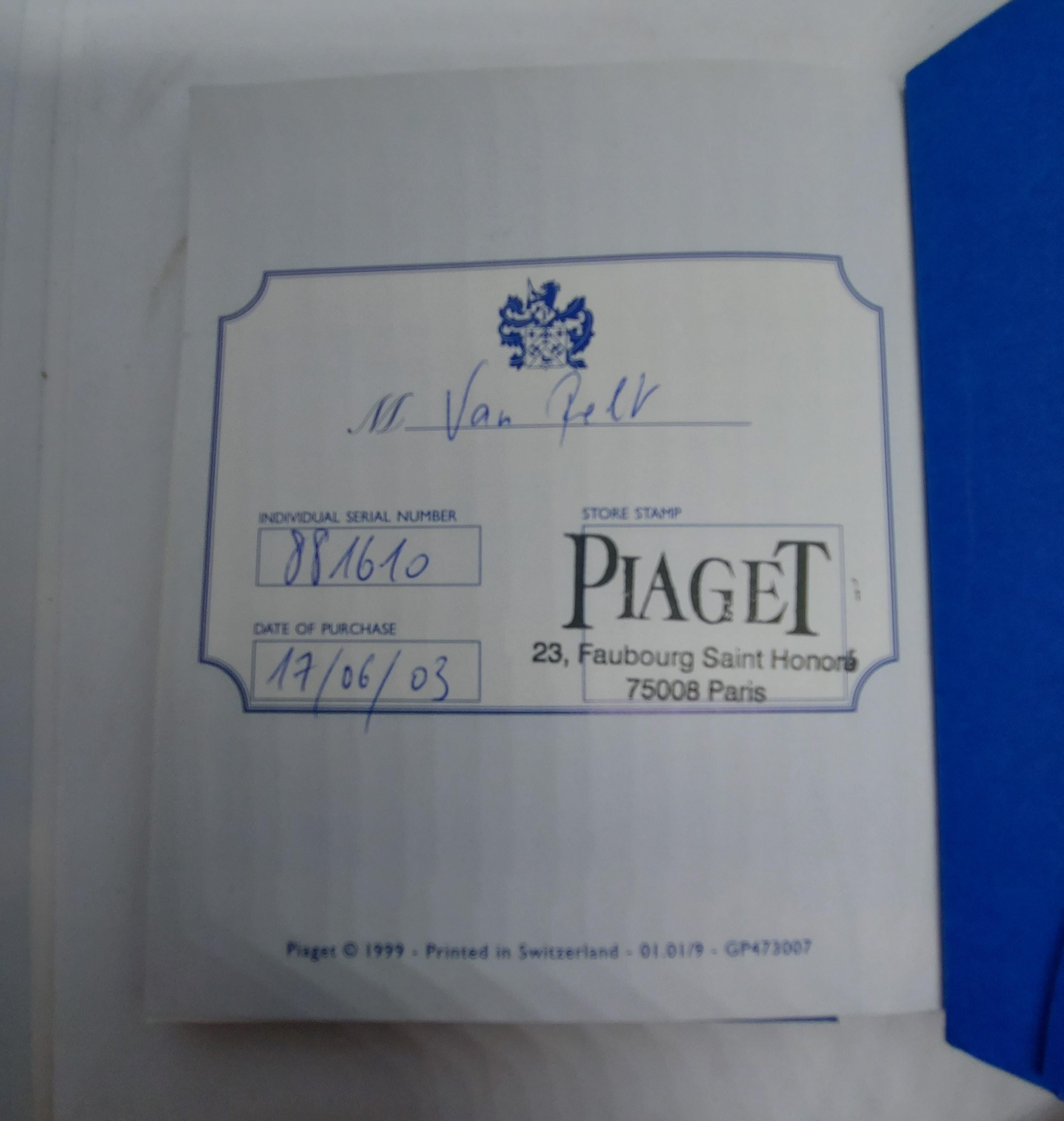 Piaget Montre Miss Protocole à quartz pour femme, diamants avec boîte et papiers Piaget en vente 11