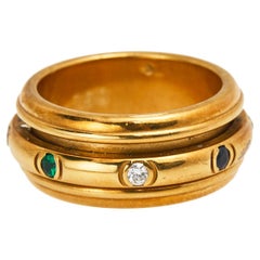 size 52 ring Piaget Multi Gemstone 18k Yellow Gold Rolling Ring Size 52