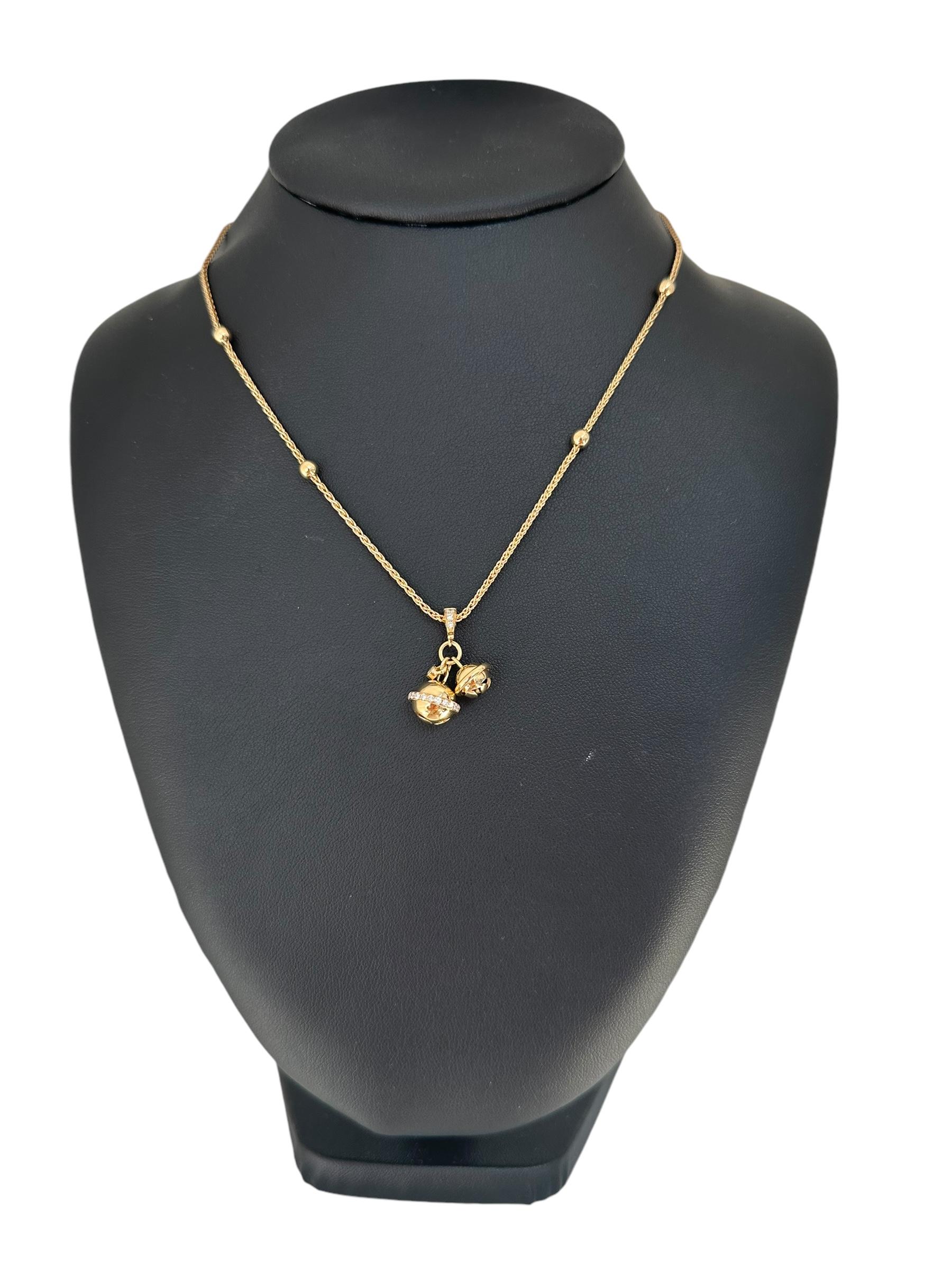 Women's or Men's Piaget Necklace and Bracelet Set Yellow Gold and Diamonds For Sale