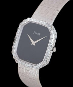 Piaget Octagonal Case Vintage Men's 18k White Gold Onyx Dial