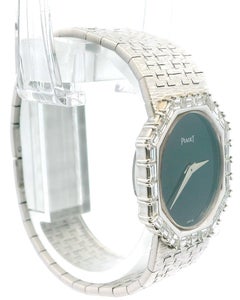 Piaget Octagonal Diamond 9341 A6 18K White Gold Onyx Dial Ladies Watch