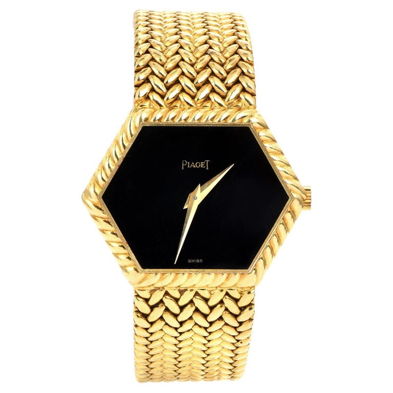Piaget Quadrante Onyx Ref 9559 Orologio da donna esagonale in oro