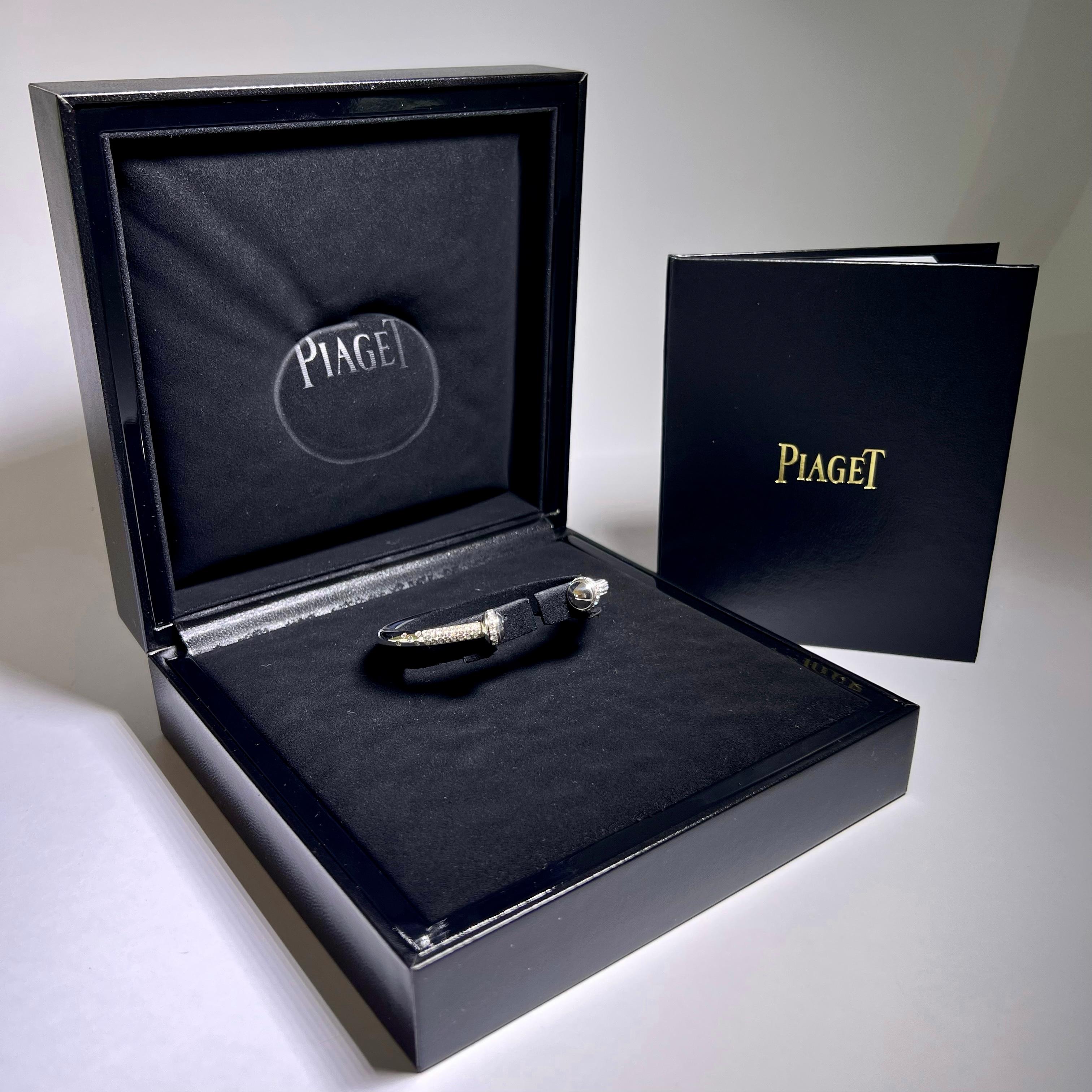 Piaget Open Bangle Bracelet with Diamonds in 18 Karat White Gold  For Sale 4