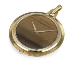 Piaget Open Face Pocket Watch Tigers Eye Dial 990 P 66
