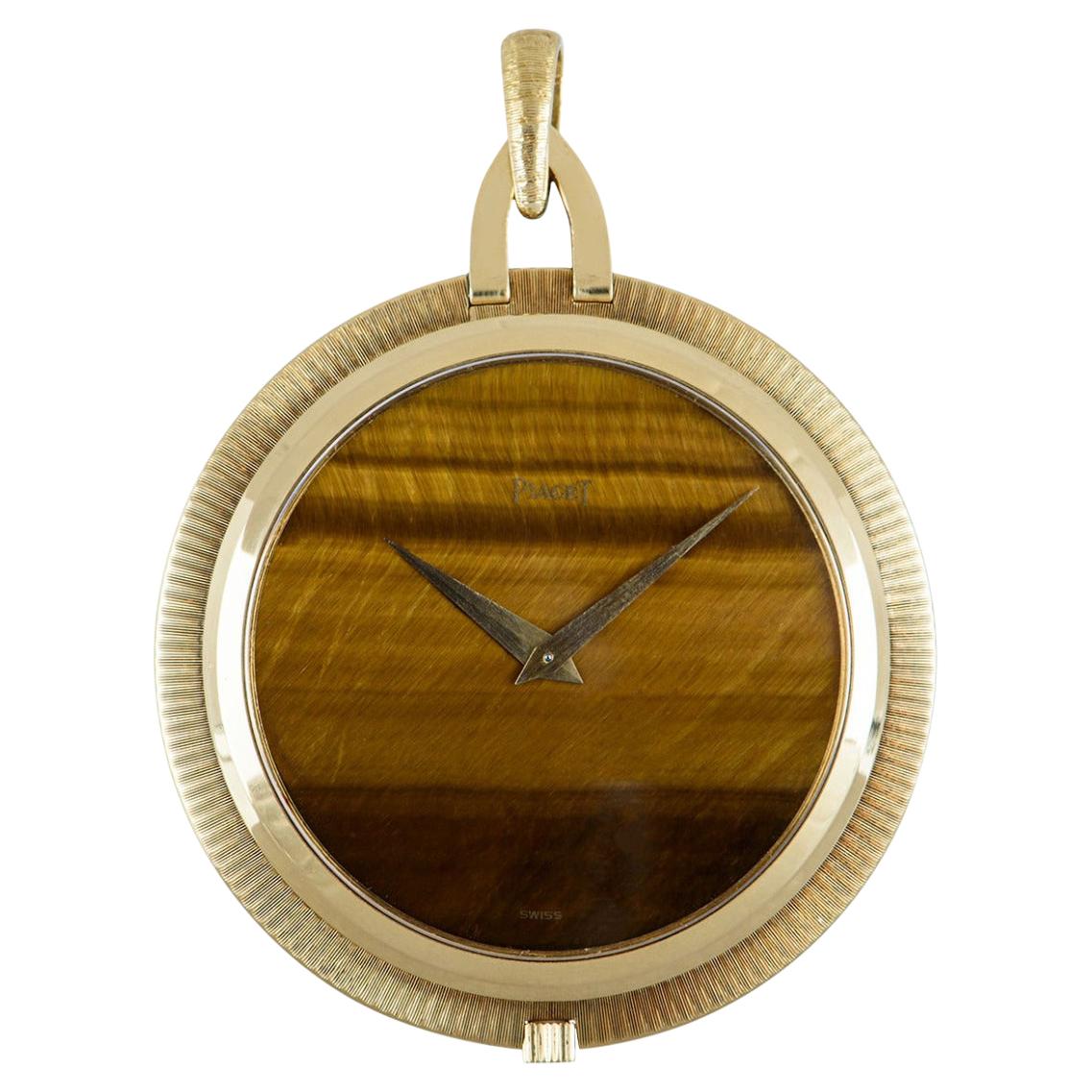 Piaget Open Face Pocket Watch Tigers Eye Dial 990 P 66 For Sale