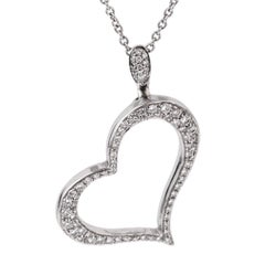 Collana con ciondolo Piaget Pave Diamond Heart in oro bianco 18 carati