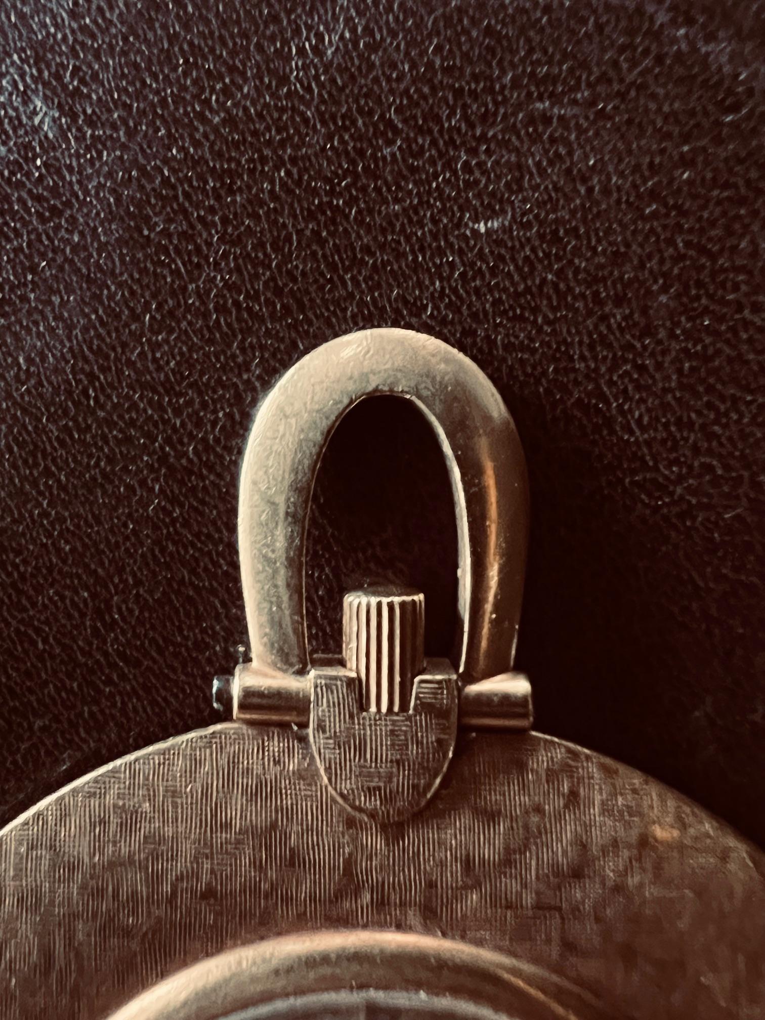 Piaget Pocket Watch With Linen Decoration Ca' 1970's 18k Gold For Sale 4