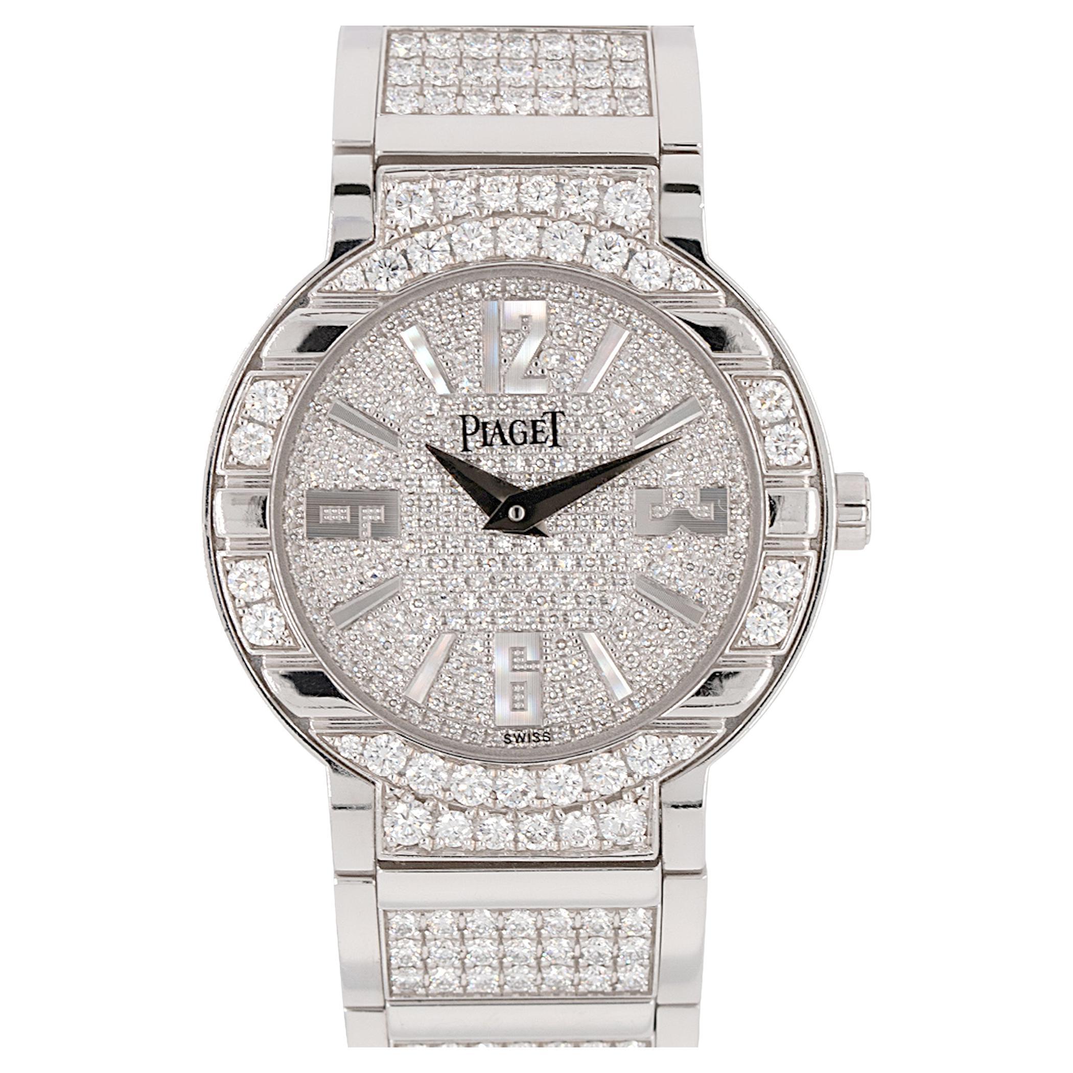 PiageT Polo 18 Karat Diamond Pave Ladies Watch For Sale