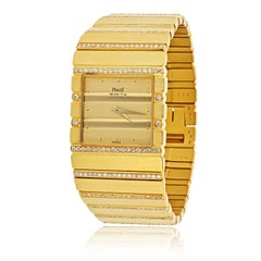 Piaget Polo 18 Karat Yellow Gold Diamond Bracelet Watch