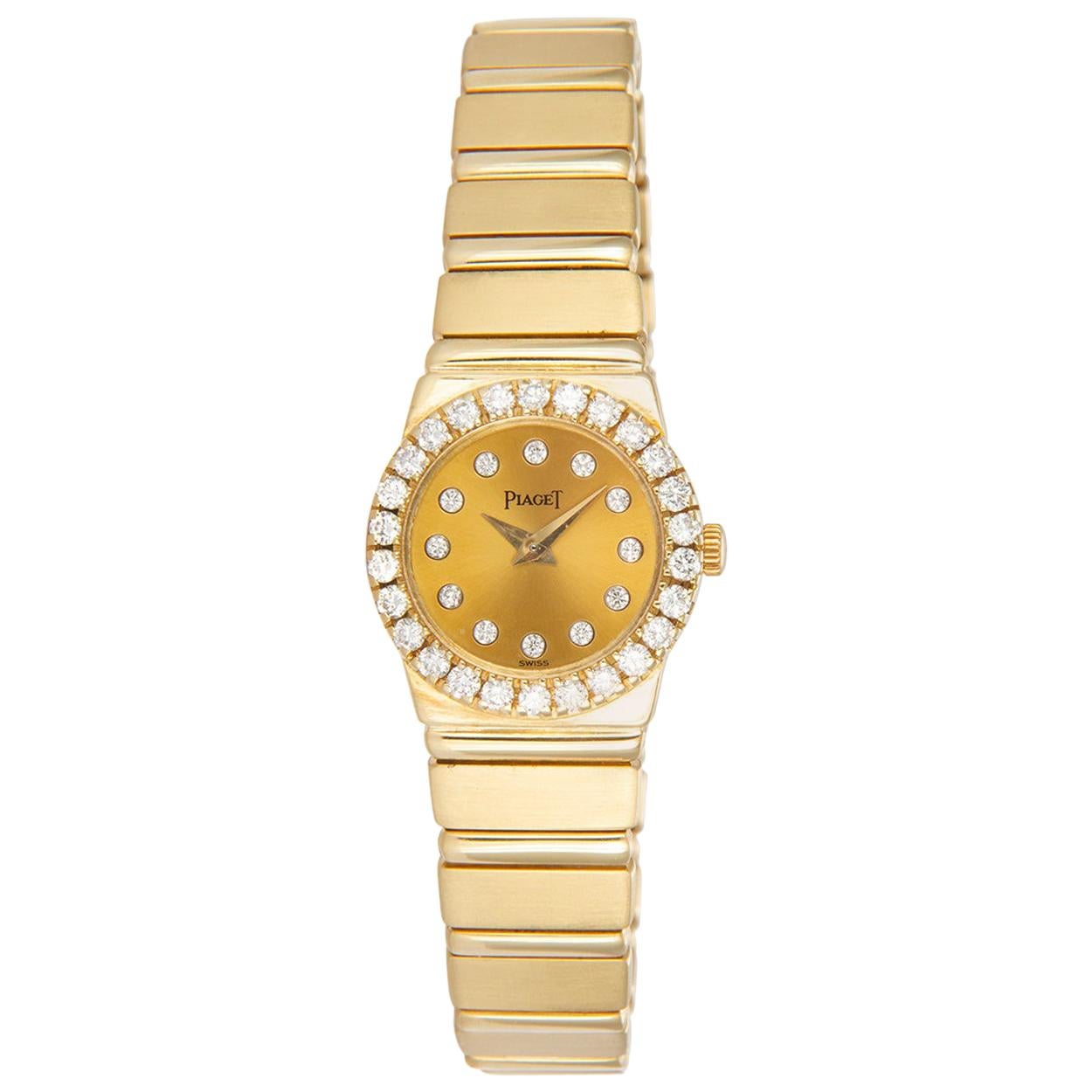 Piaget Polo 18 Karat Yellow Gold Diamond Ladies Watch 8296 C with Box