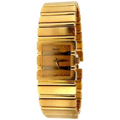 Retro Piaget Polo 18K Gold Quartz Mens Watch 8131 C701 Swiss Authentic & Working Order