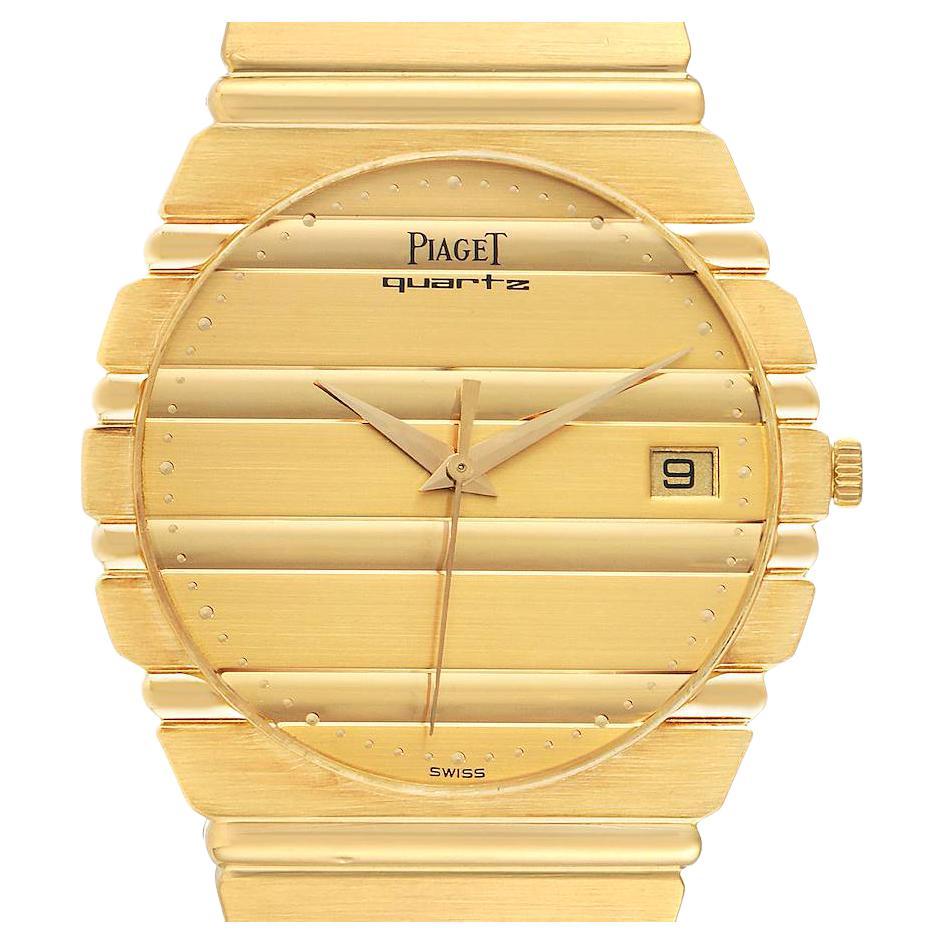Piaget Polo 18K Yellow Gold Champagne Dial Mens Watch 15561 For Sale