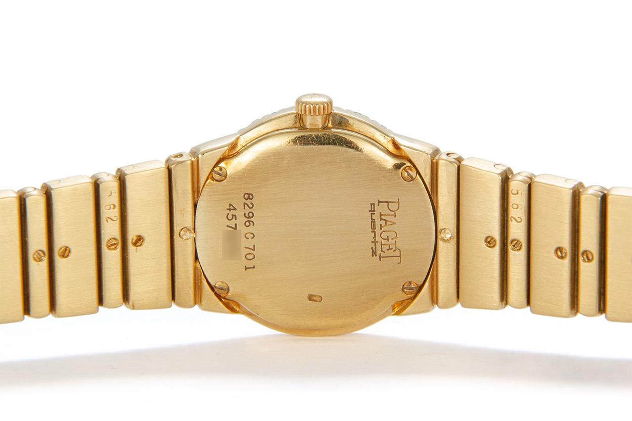 Contemporary Piaget Polo 18 Karat Yellow Gold Diamond Ladies Watch 8296 C with Box