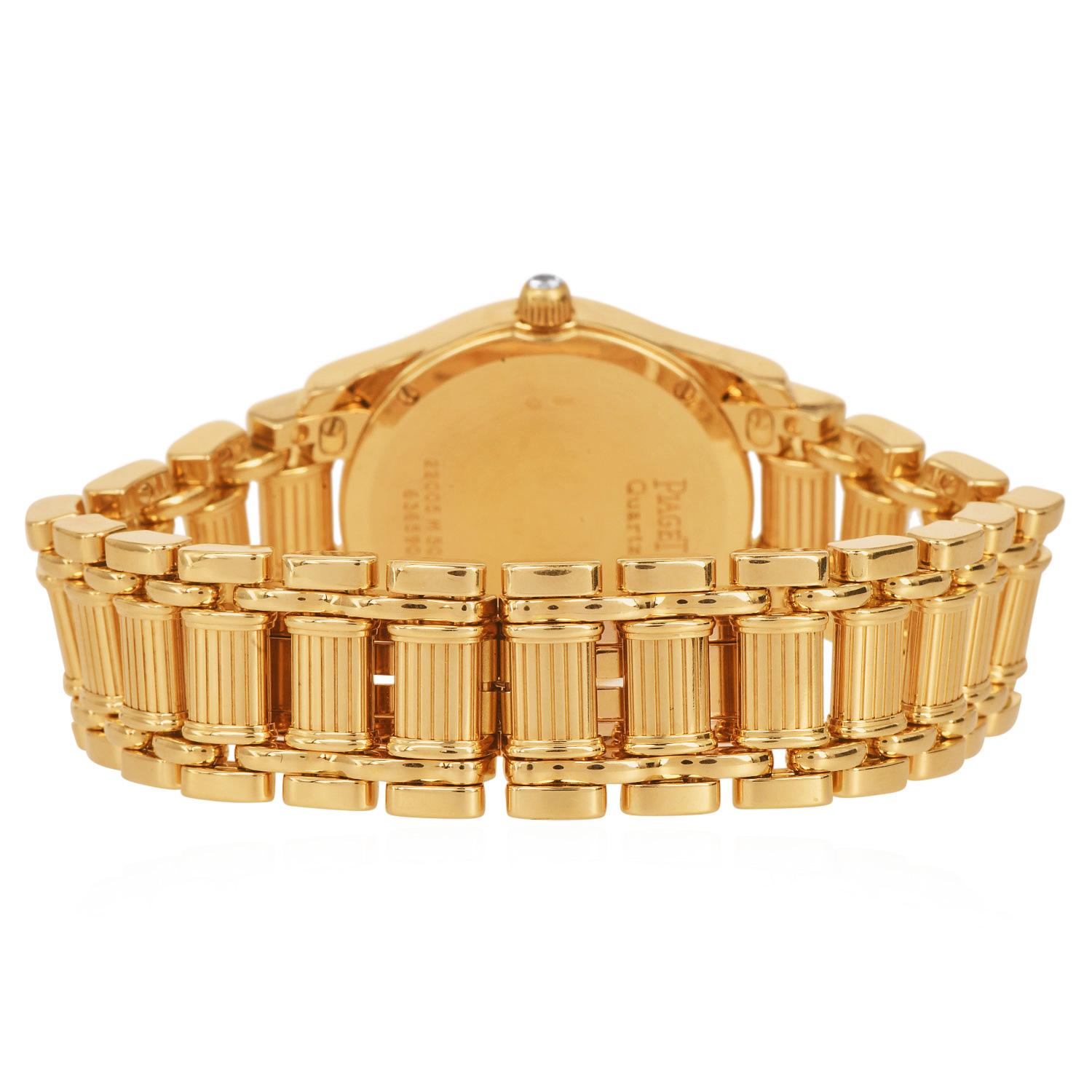 Piaget Polo 18 Karat Gelbgold Damenarmbanduhr mit Diamantbesatz im Zustand „Hervorragend“ im Angebot in Miami, FL