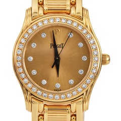 Vintage Piaget Polo 18K Yellow Gold Diamond-Set Ladies Wristwatch