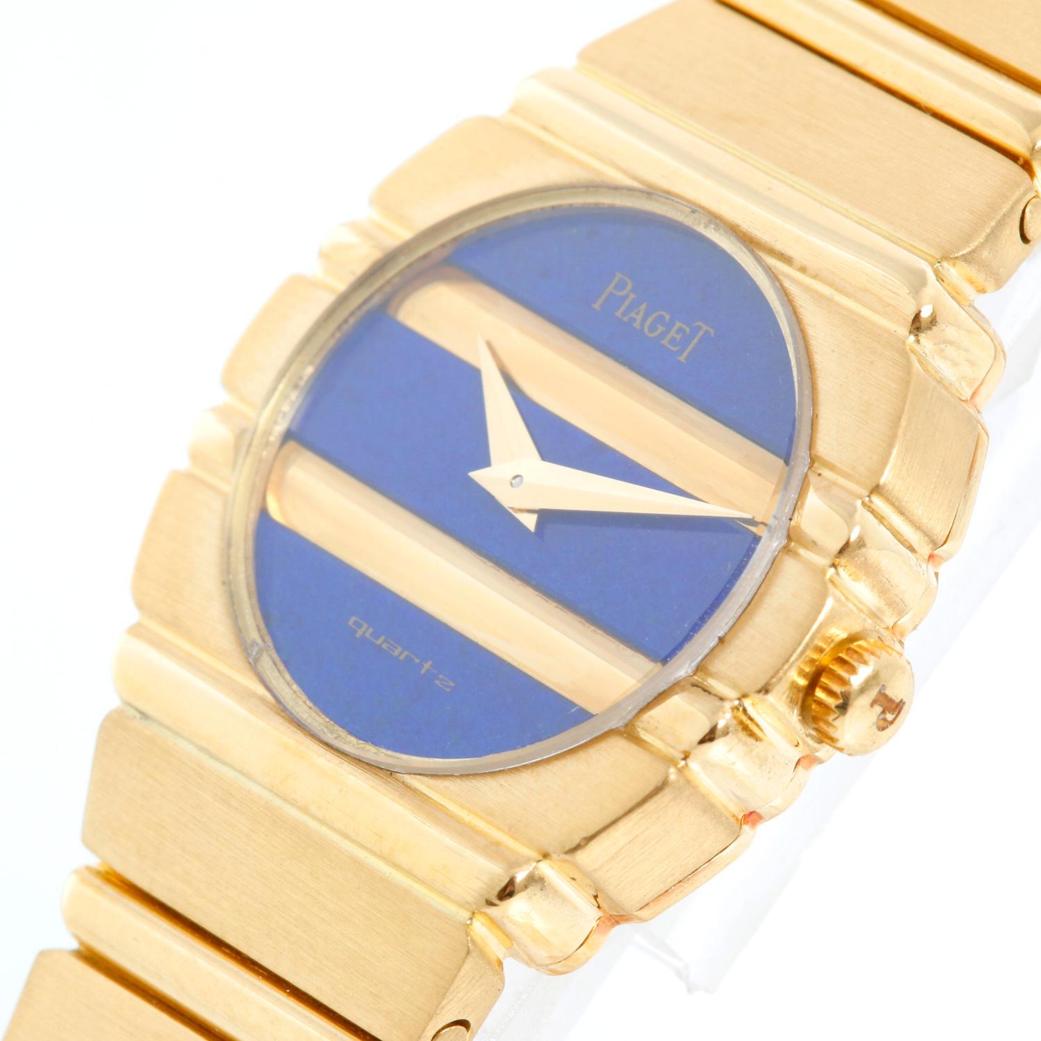 Women's Piaget Polo 18K Yellow Gold Ladies Lapis Lazuli Watch 861 C 701 For Sale