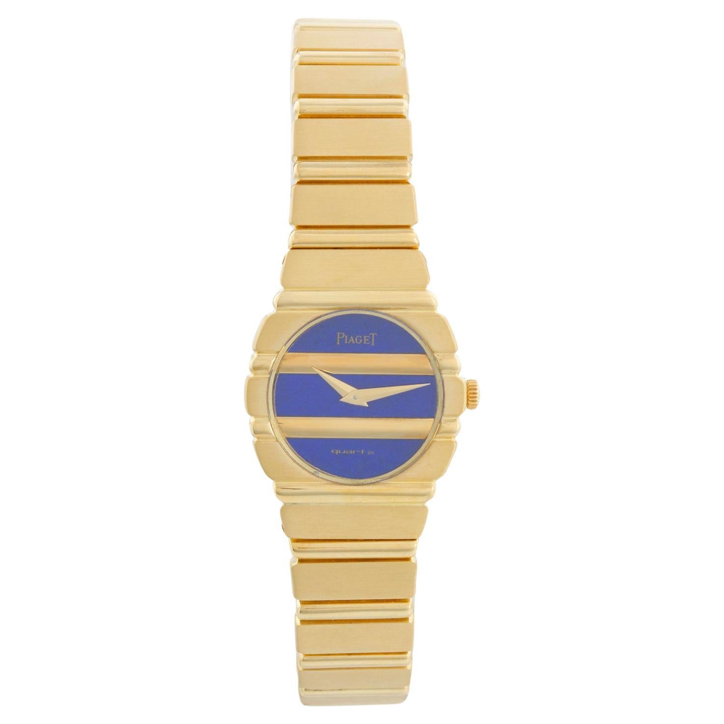 Piaget Polo 18K Yellow Gold Ladies Lapis Lazuli Watch 861 C 701 For Sale