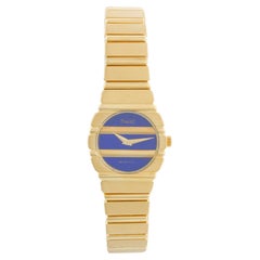 Vintage Piaget Polo 18K Yellow Gold Ladies Lapis Lazuli Watch 861 C 701