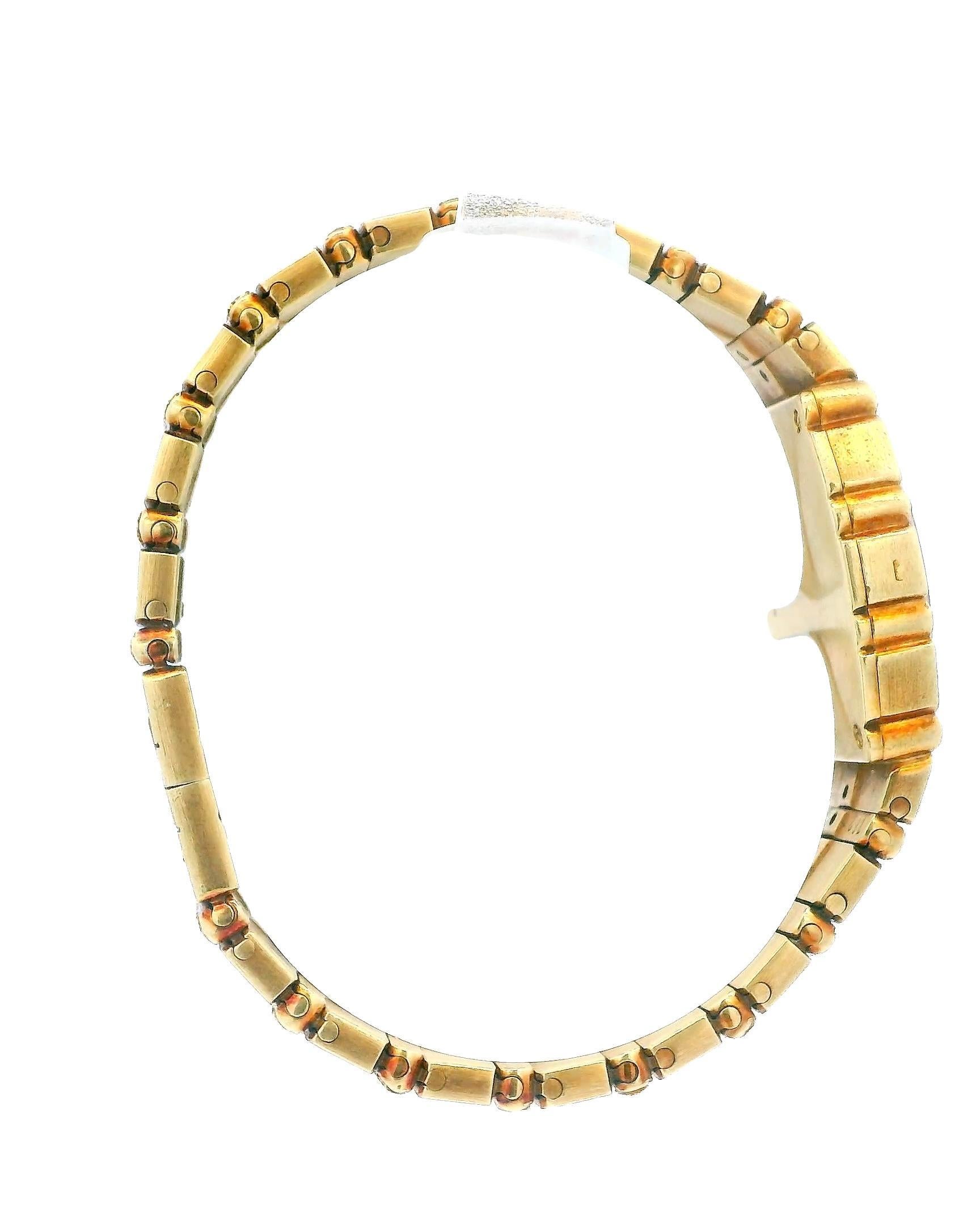 Piaget Polo 18K Yellow Gold Onyx & Diamond Dial & Diamond Bracelet Ladies Watch In Good Condition In Great Neck Plaza, NY