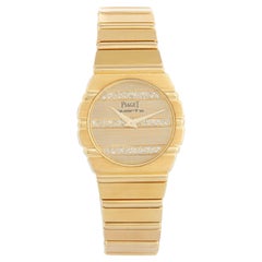 Piaget Polo 18K Yellow Gold Pave Diamond Ladies Watch  761 C701