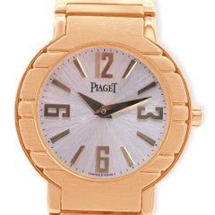 PIAGET Polo 18K Gelbgold massiv Silber  Zifferblatt Quarz  Herrenuhr