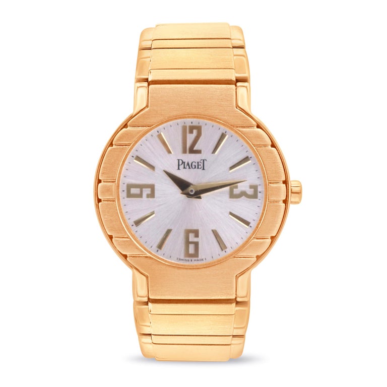 PIAGET Polo 18K Yellow solid Gold silver Dial quartz Men s watch For Sale at 1stDibs
