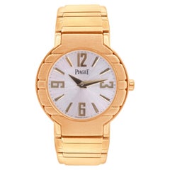 PIAGET Polo 18K Yellow solid Gold silver  Dial quartz  Men's watch