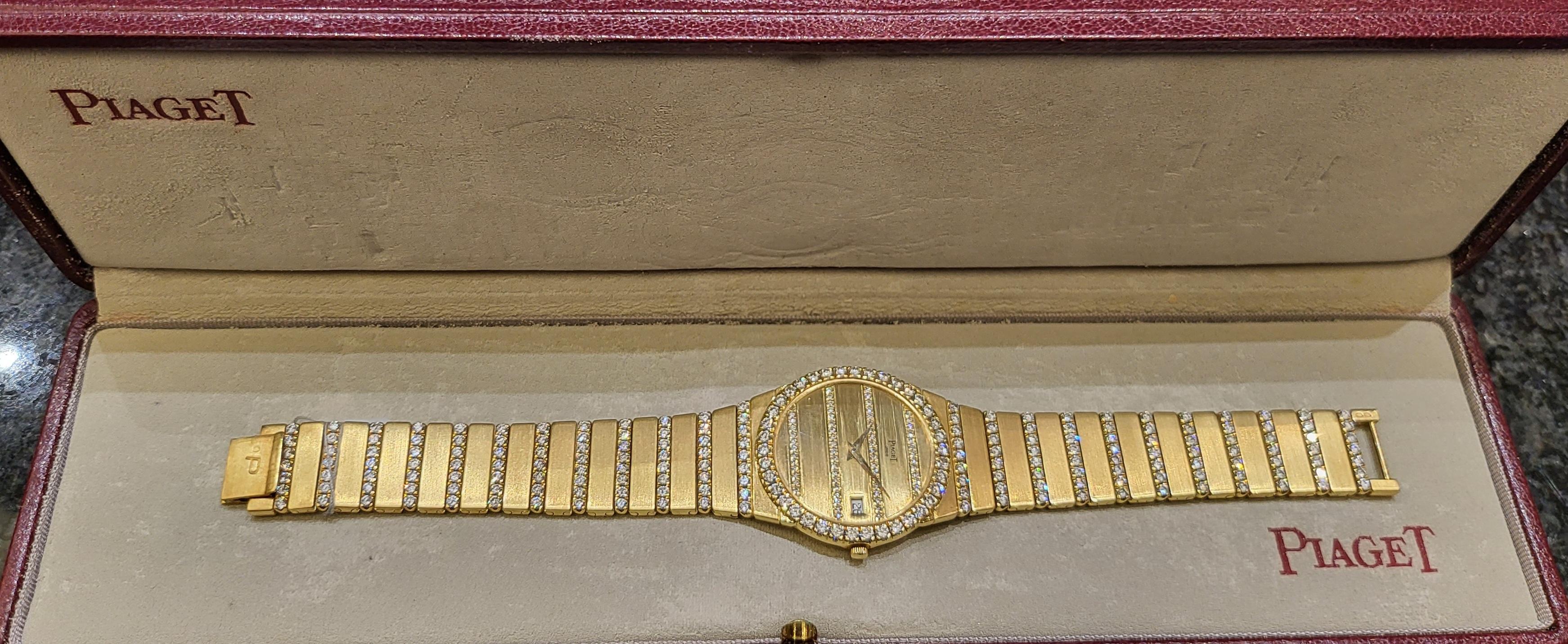 Piaget Polo 18kt Yellow Gold Factory Diamonds Wristwatch, Quartz 9