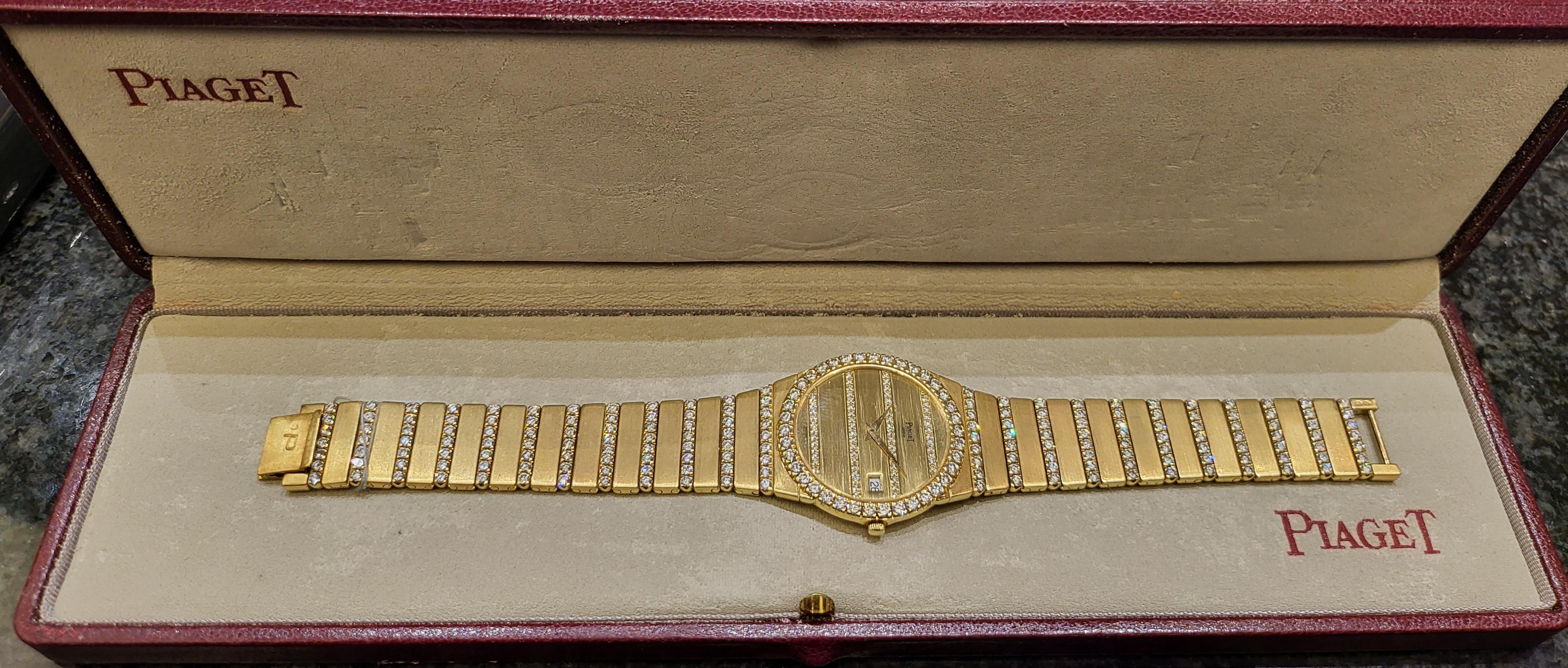 Piaget Polo 18kt Yellow Gold Factory Diamonds Wristwatch, Quartz 10
