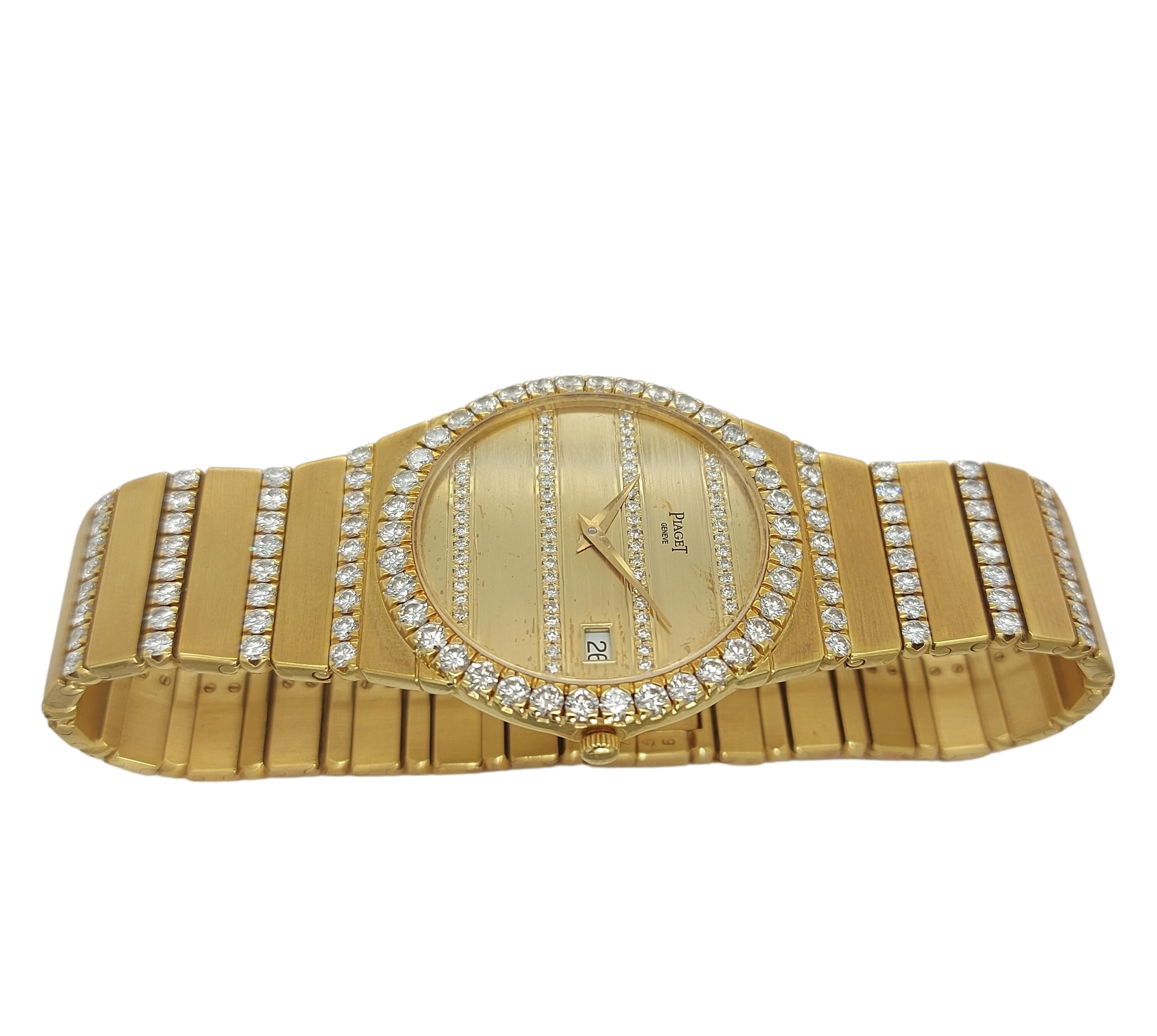 Artisan Piaget Polo 18kt Yellow Gold Factory Diamonds Wristwatch, Quartz