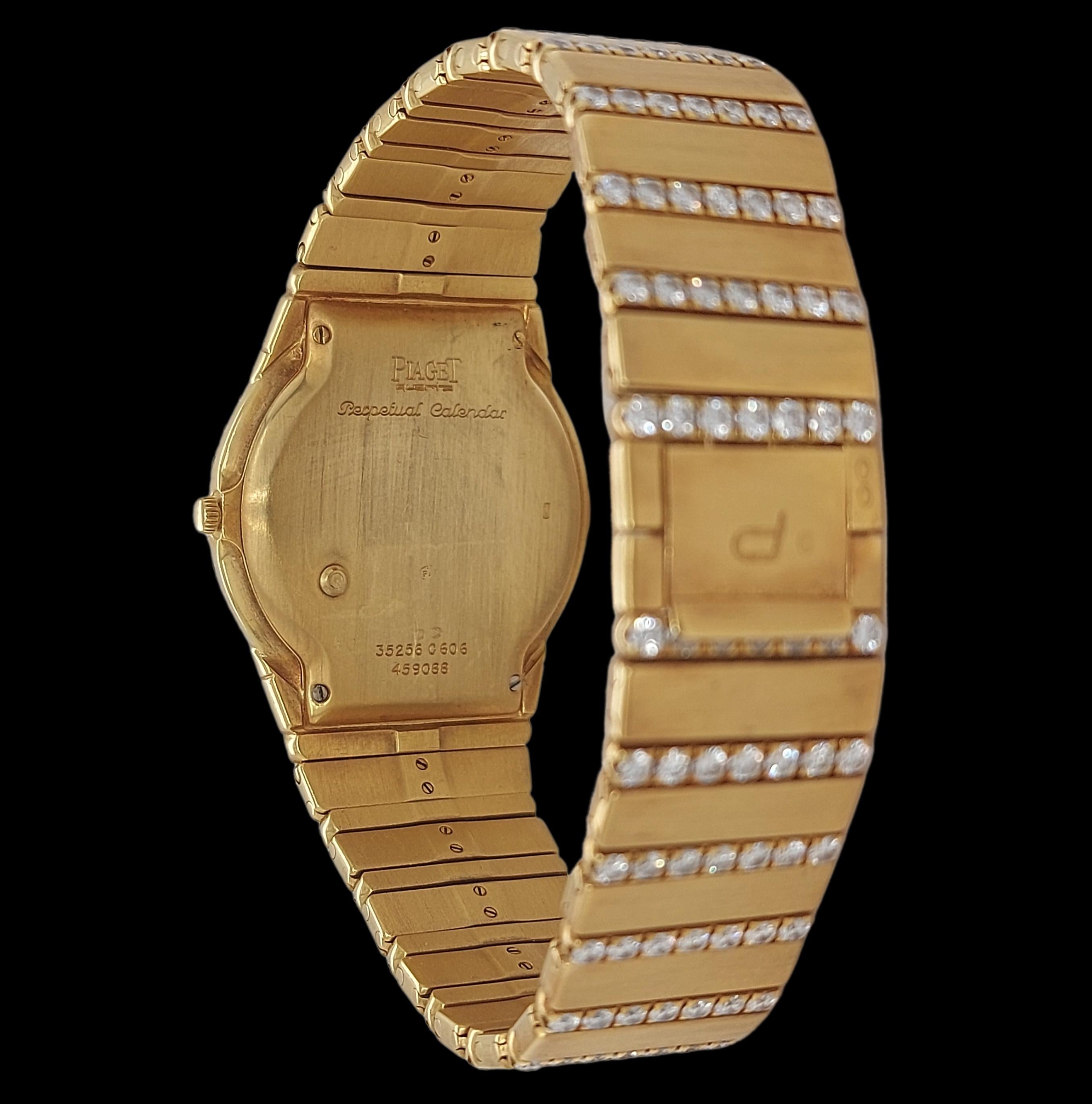 Women's or Men's Piaget Polo 18kt Yellow Gold Factory Diamonds Wristwatch, Quartz
