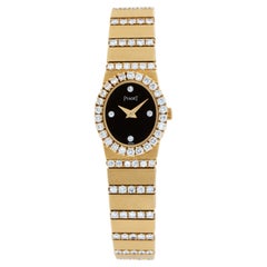 Piaget Polo in 18k Yellow Gold Wristwatch with Custom Diamond Bezel