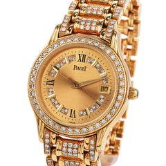 Piaget Polo 23005 M 503 D Diamond 18K Yellow Gold Watch