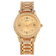 Vintage Piaget Polo 23005 M 503 D Diamond 18K Yellow Gold Watch