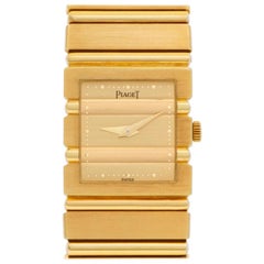Retro Piaget Polo 8131c701 18 Karat Gold Dial Quartz Watch