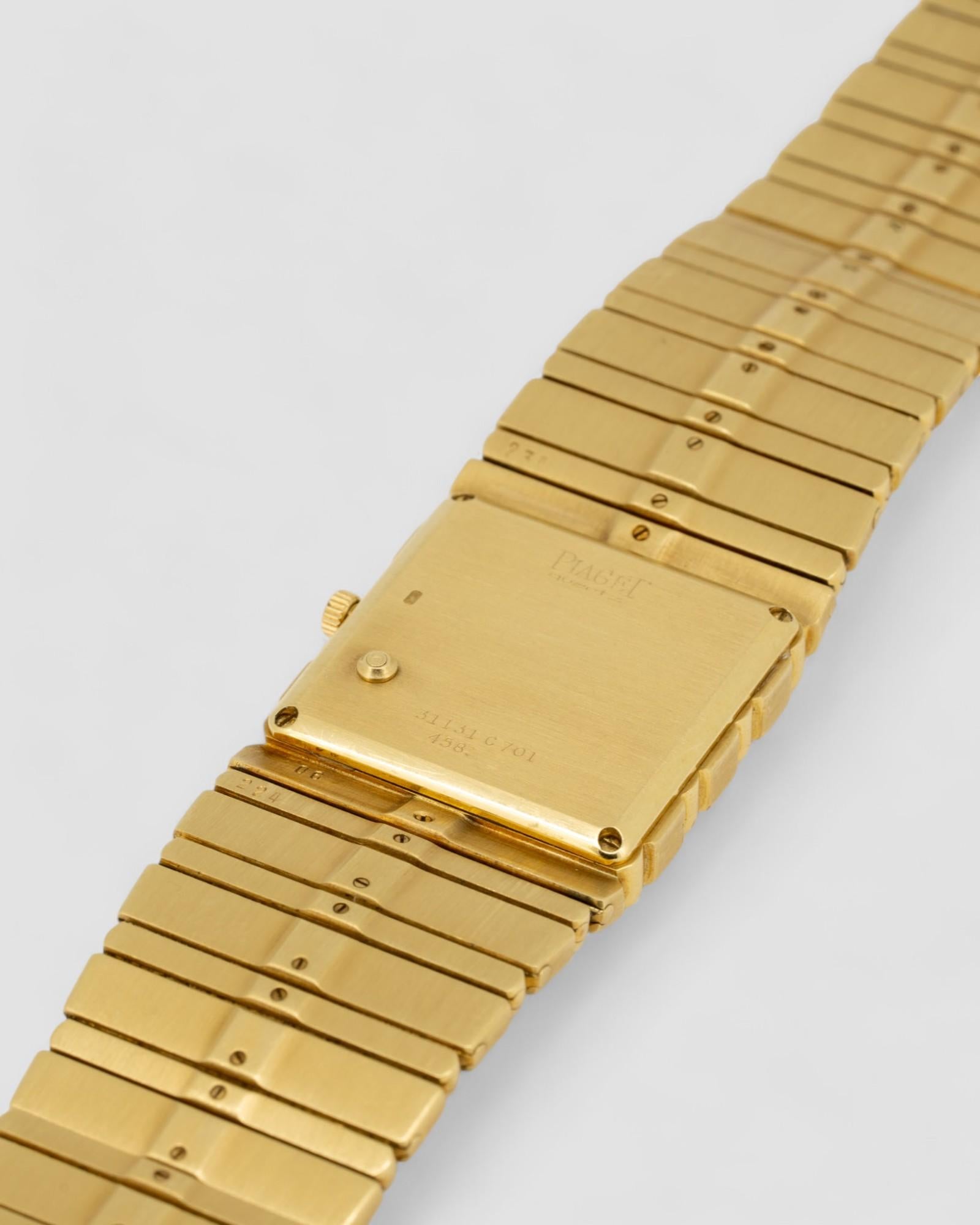 Piaget Polo Date 31131 Quadrante Champagne 18k YG anni '90 in vendita 6